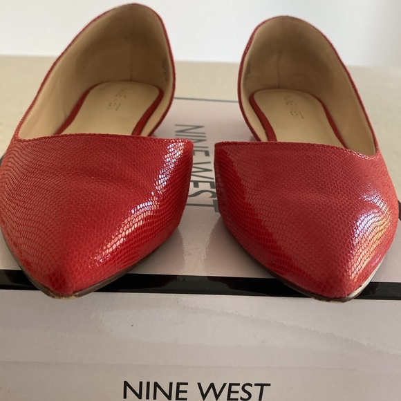 EUC Nine West Orange D’Orsay pointy toe flats - Picture 5 of 10